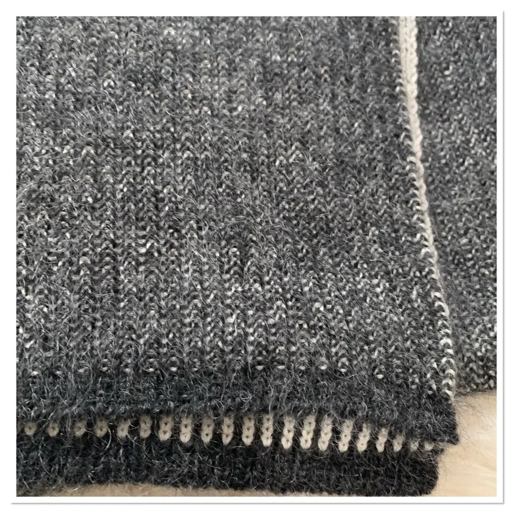 NWT Falke Knit Wool Mohair Monochrome Scarf One Size
